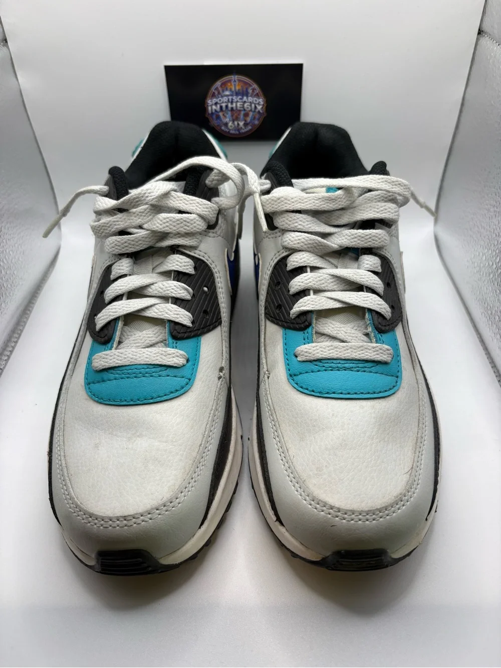 New Nike Air Max 90 Youth Big Kids Shoes Size 5Y Black/Hyper Blue CD6864 003 - Picture 2 of 7